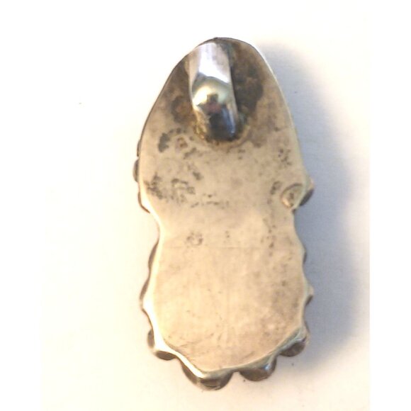 Native American Vintage Coral Turquoise Pendant (1584) - Picture 3 of 5